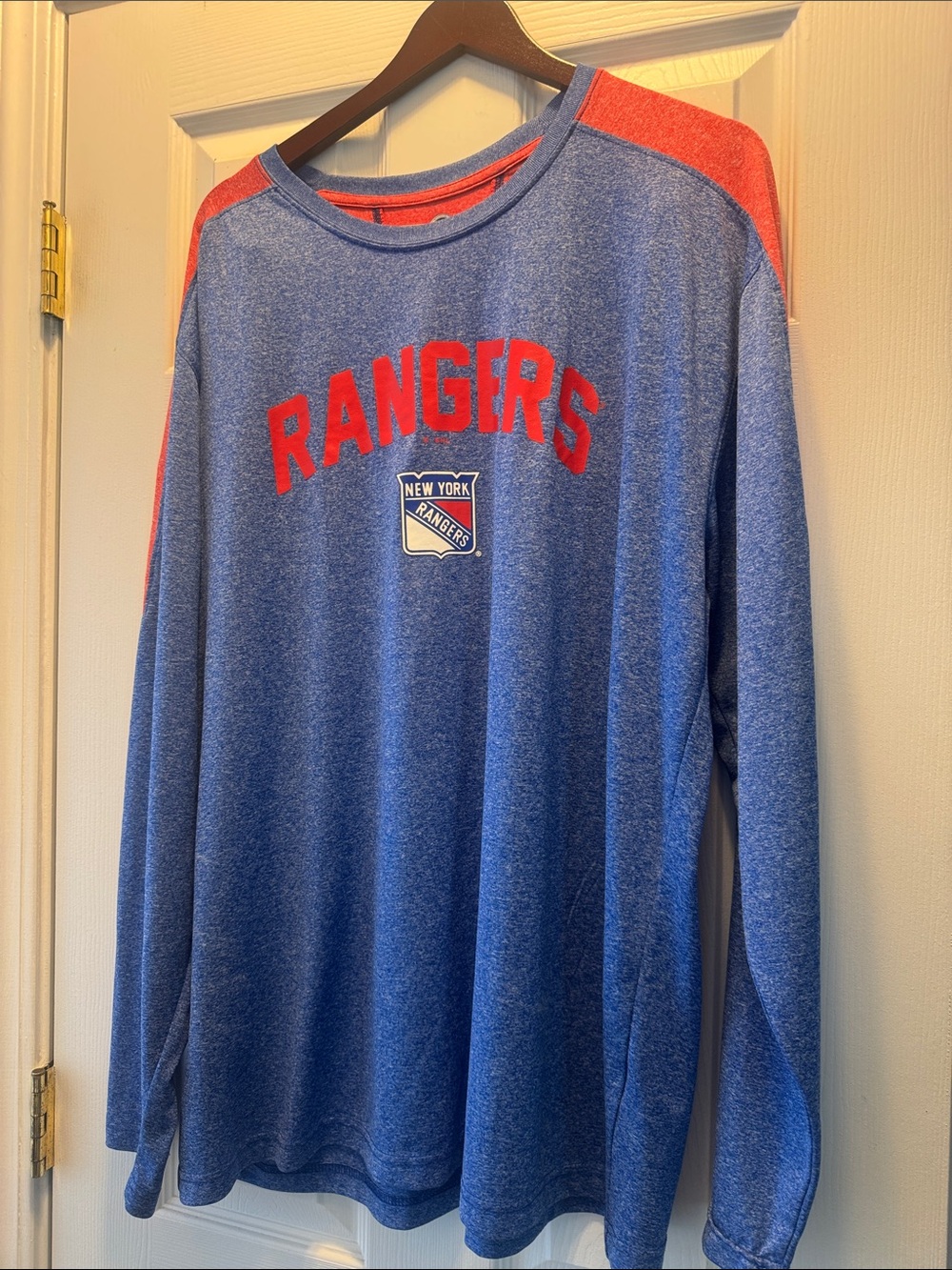 NHL New York Rangers Blue and Red Long Sleeve Shirt